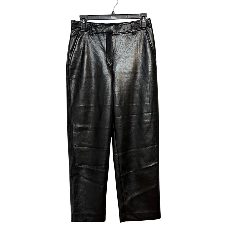 Aritzia Babaton Command Full Length Vegan Leather Pants‎ Womens Size 6 Mob Wife